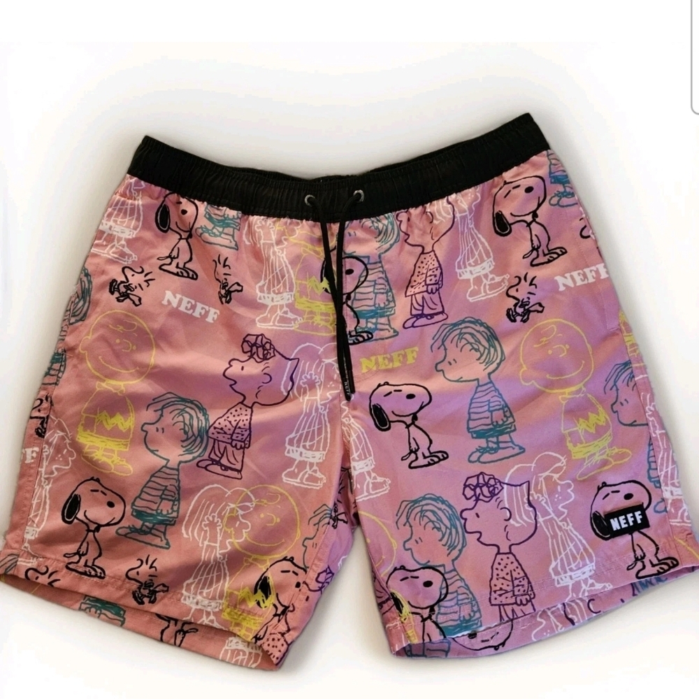 Neff Pink Snoopy & Friends Lightweight Crew Shorts